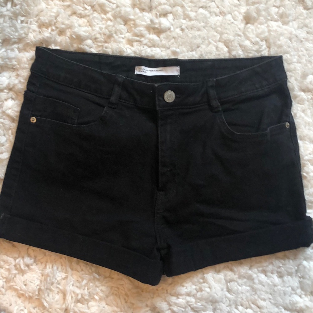 Black denim Zara shorts